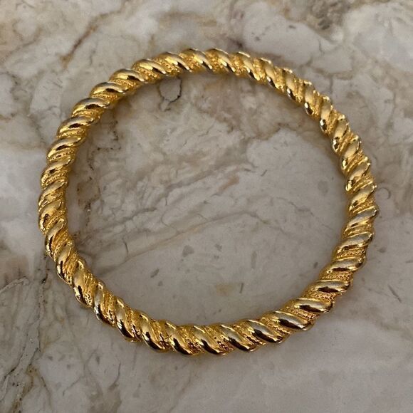 Gold Tone Bangles Bracelets Trio Set “Mother” - Picture 3 of 10